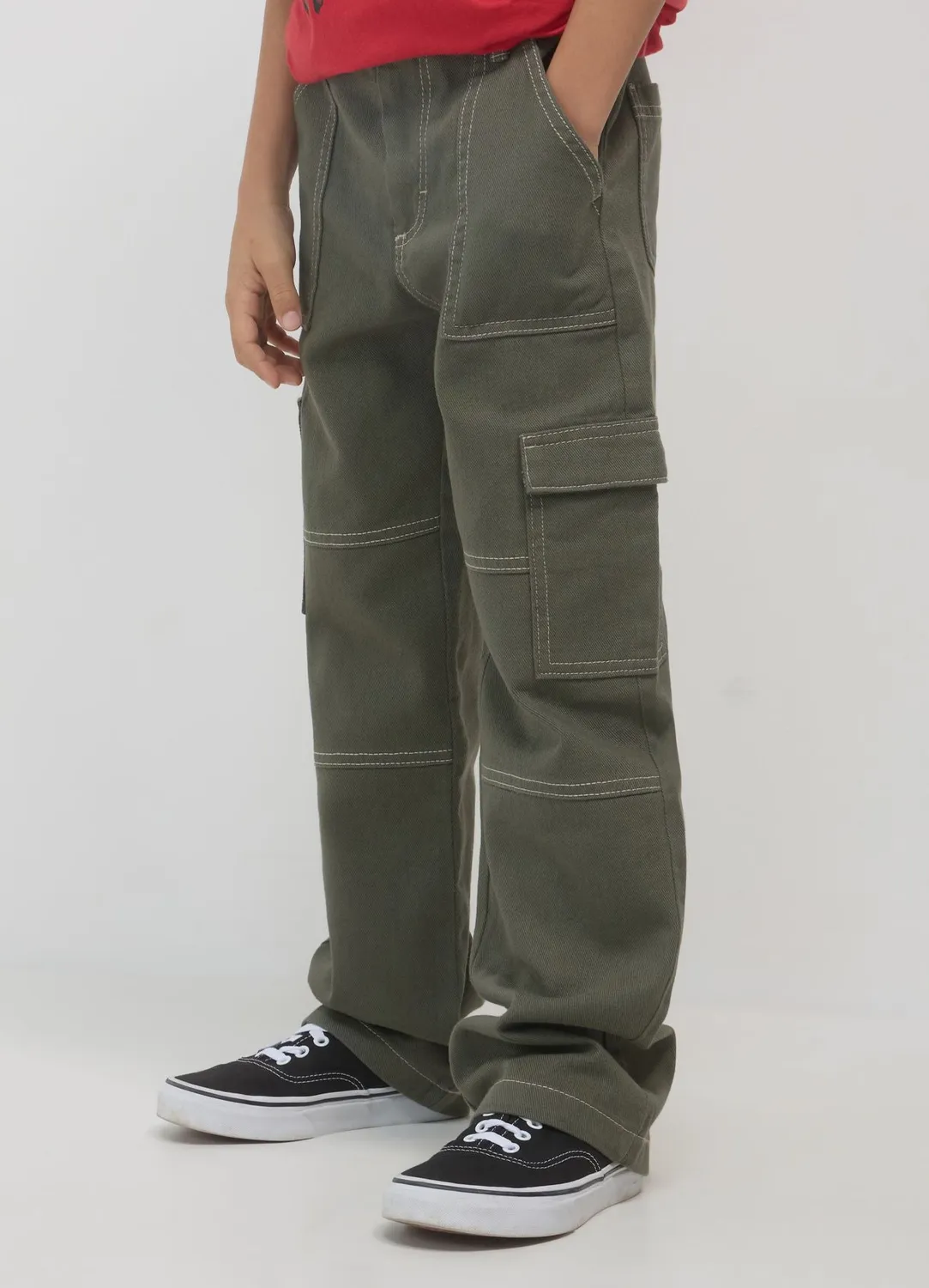 Calliope Cargo pantalon garçon coton regular