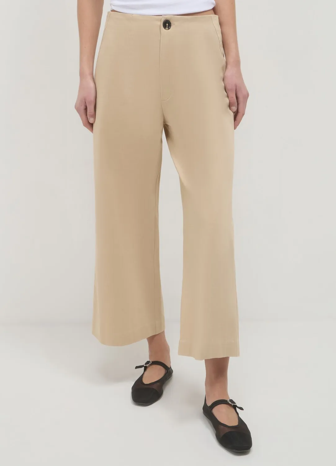 Calliope Pantalon culotte femme coton uni regular