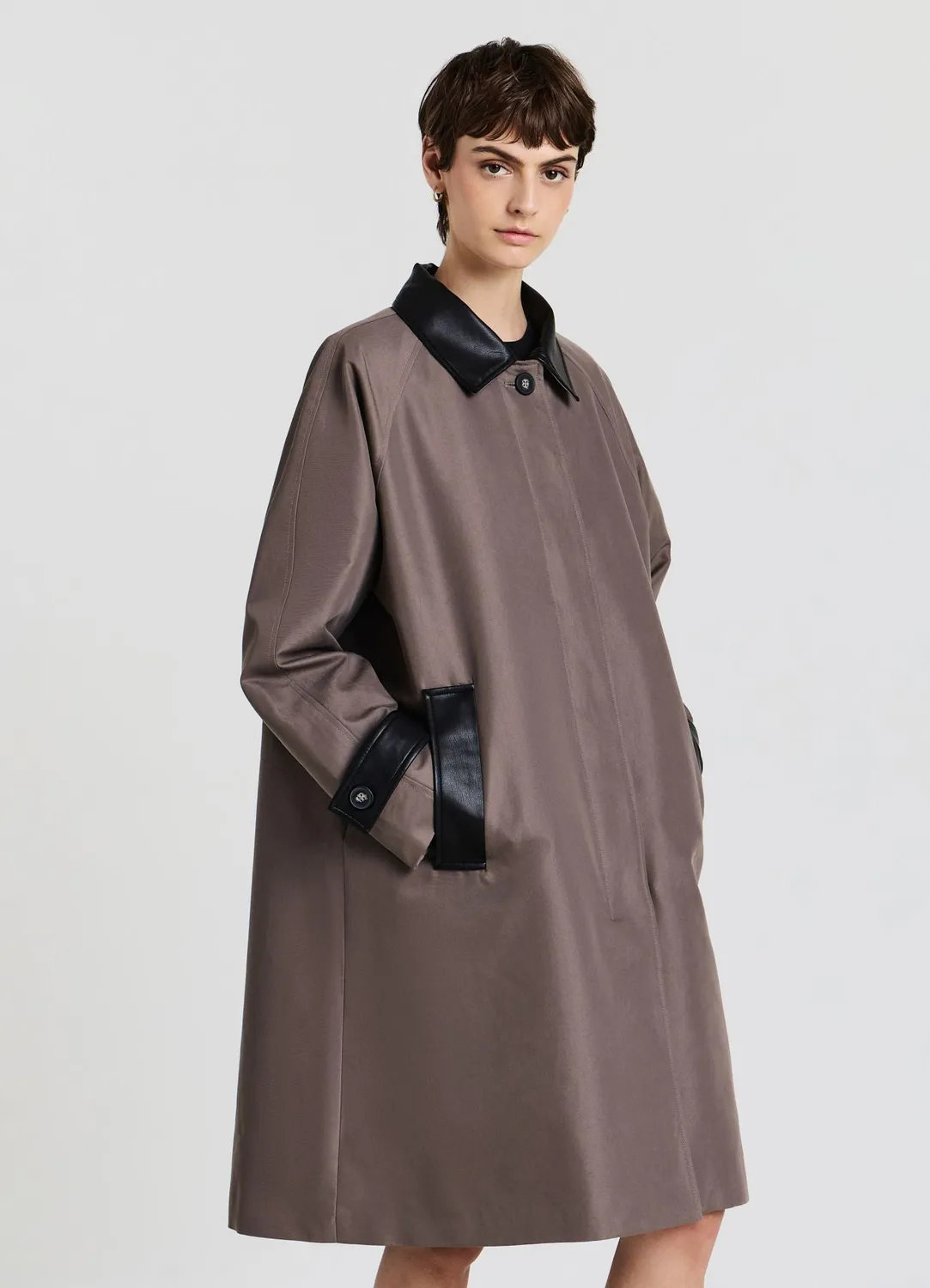 Calliope trench femme droit col contraste