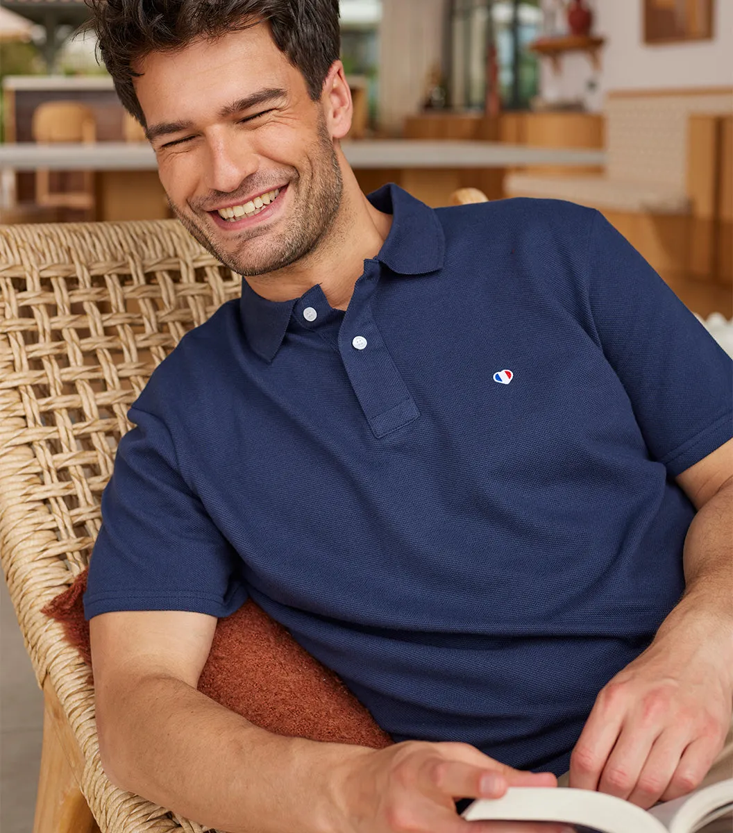 Cocorico Iconique polo homme x2 marine bordeaux