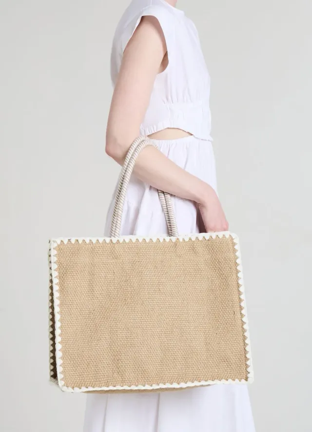 Calliope shopper sac jute brodé taille unique