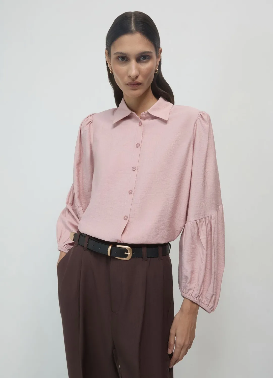 Calliope Chemise Femme Manches Ballon Unie