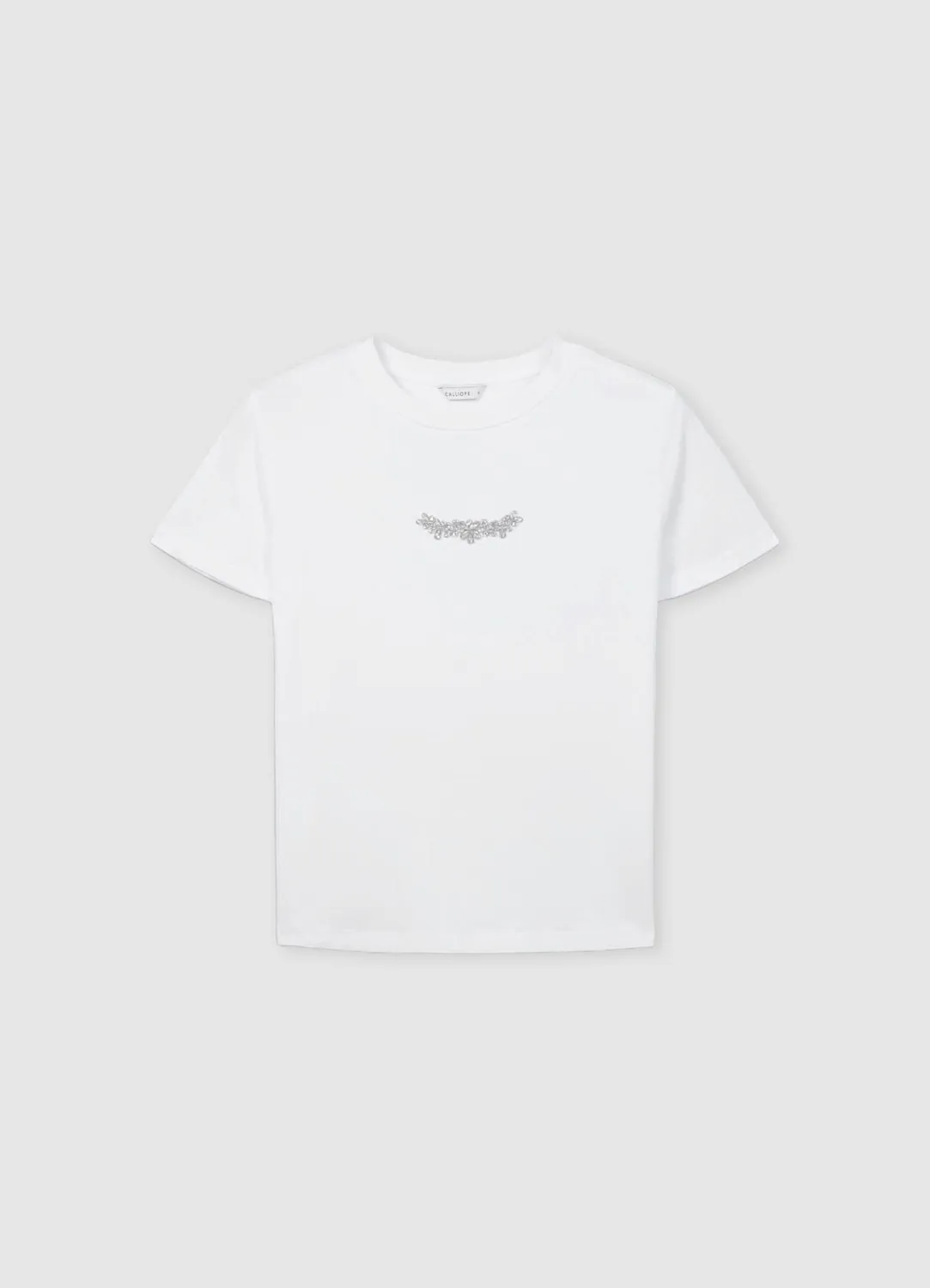 Calliope t-shirt coton strass femme col rond