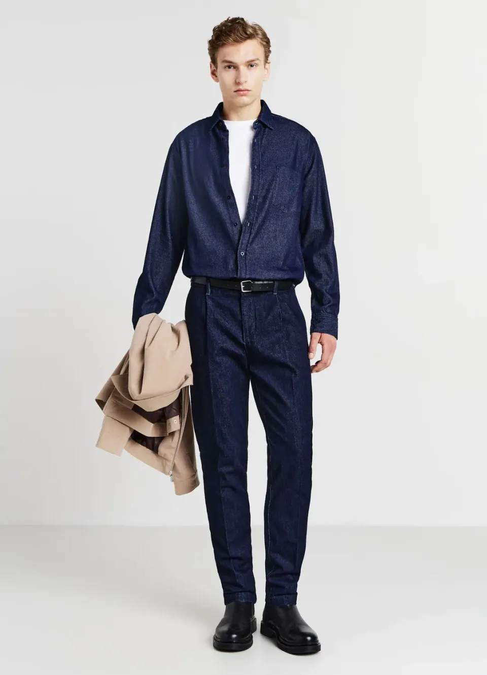 Calliope chemise denim jacquard homme regular