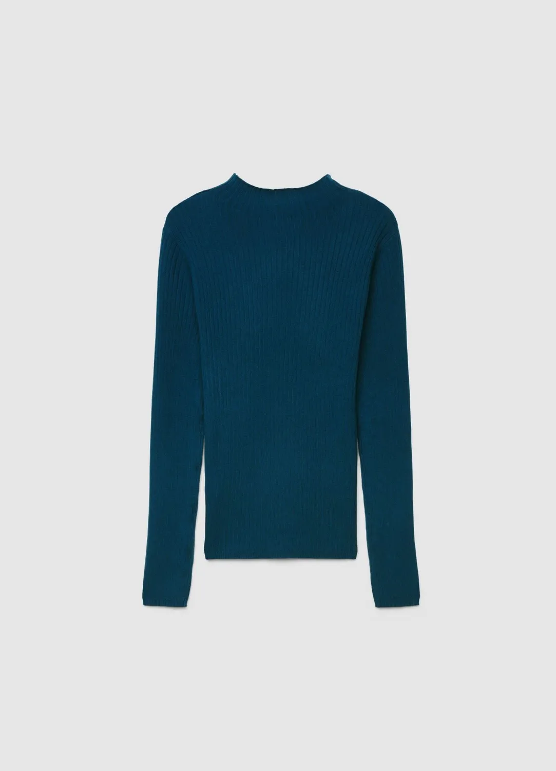 Calliope t-shirt côtelé col montant femme manches longues