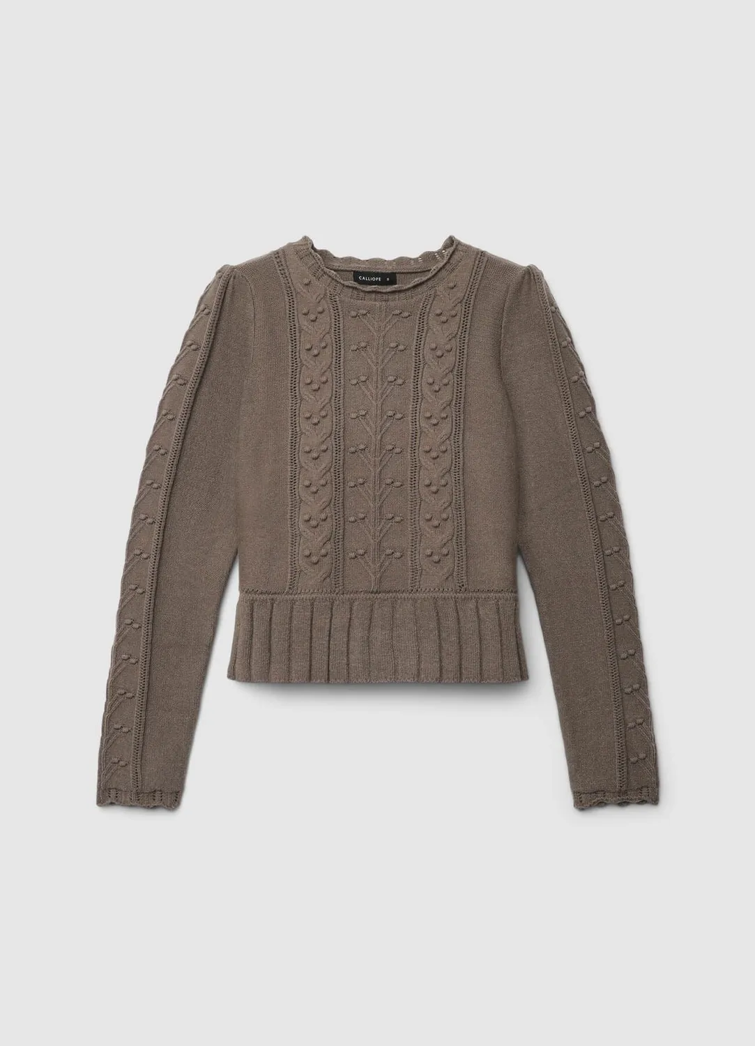 Calliope pull femme manches longues à volants