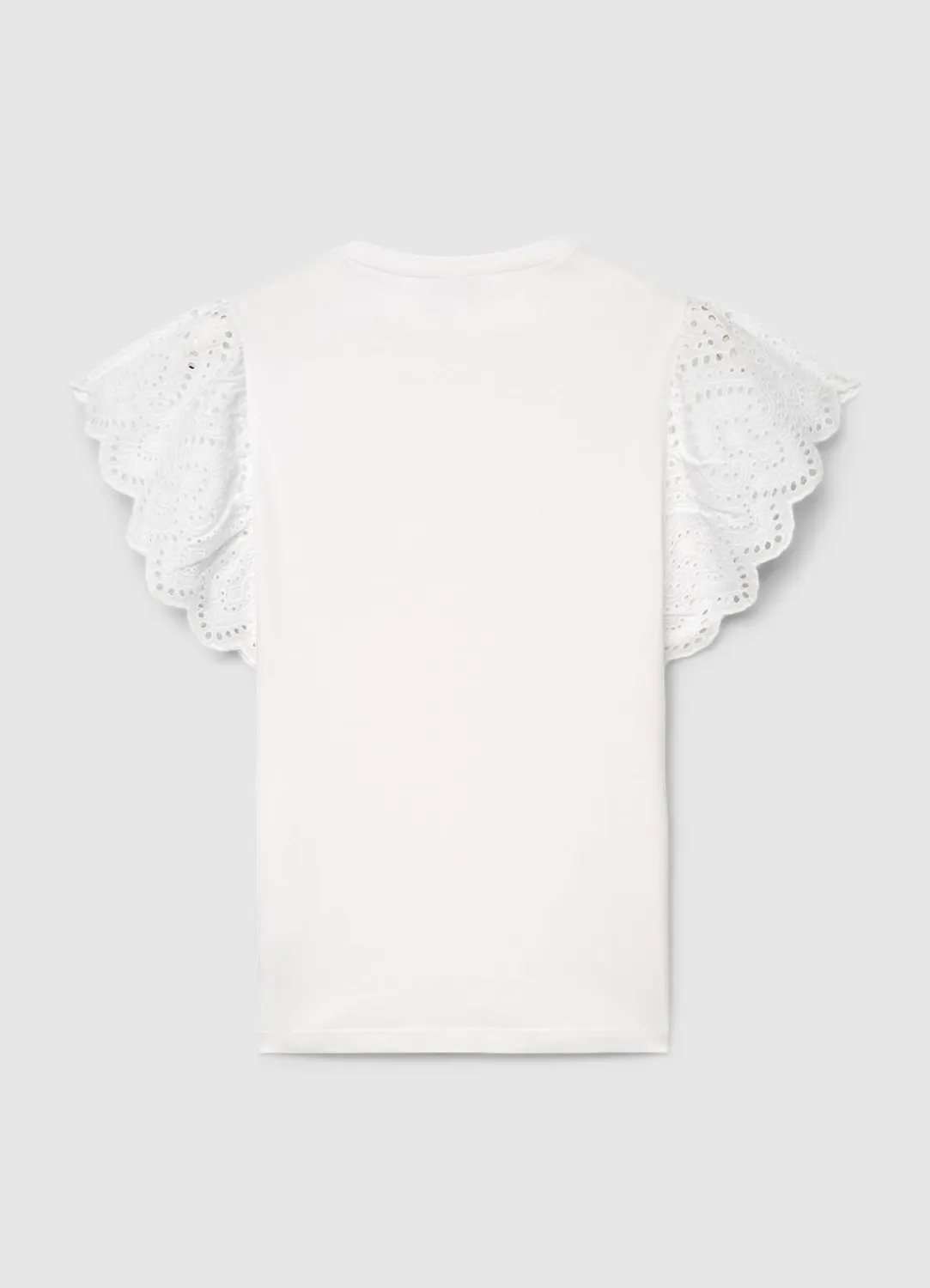 Calliope t-shirt femme manches à volants sangallo