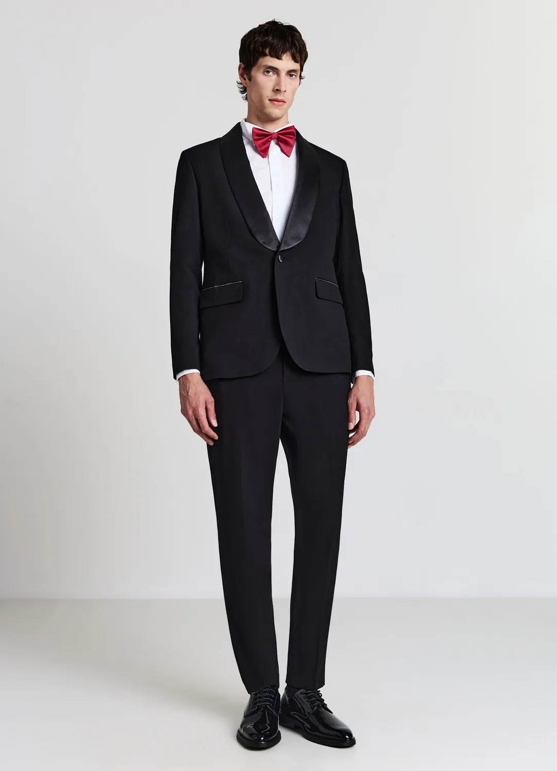 Calliope veste homme col châle 1 bouton coupe droite