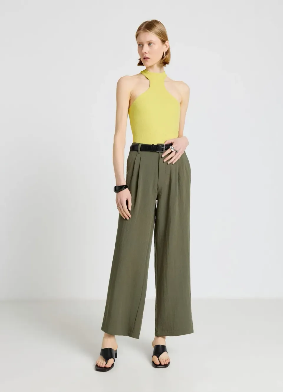 Calliope palazzo pantalon femme taille haute