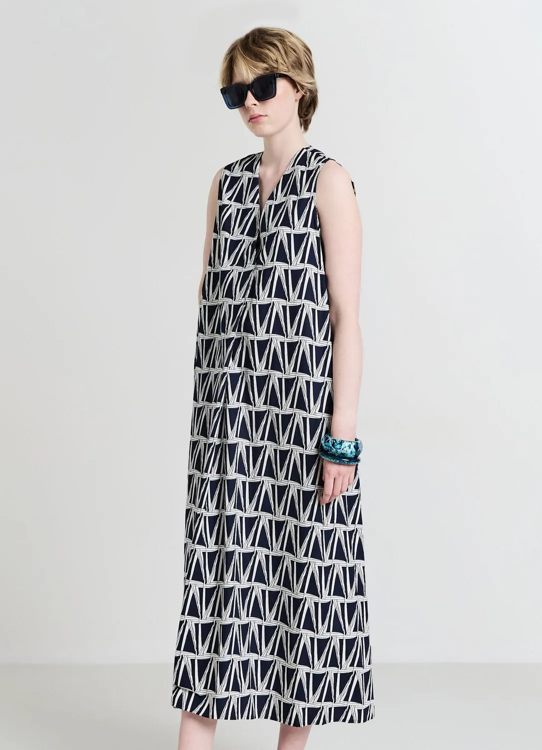 Calliope robe longue bicolore femme col V