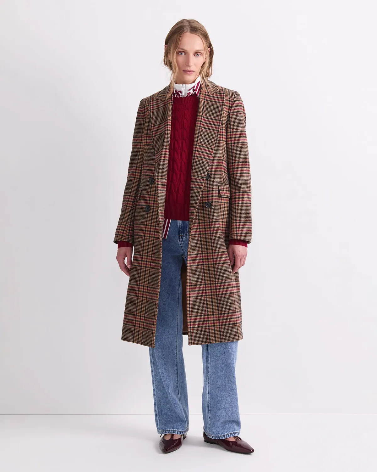 Sportscraft Gia manteau carreaux laine femme