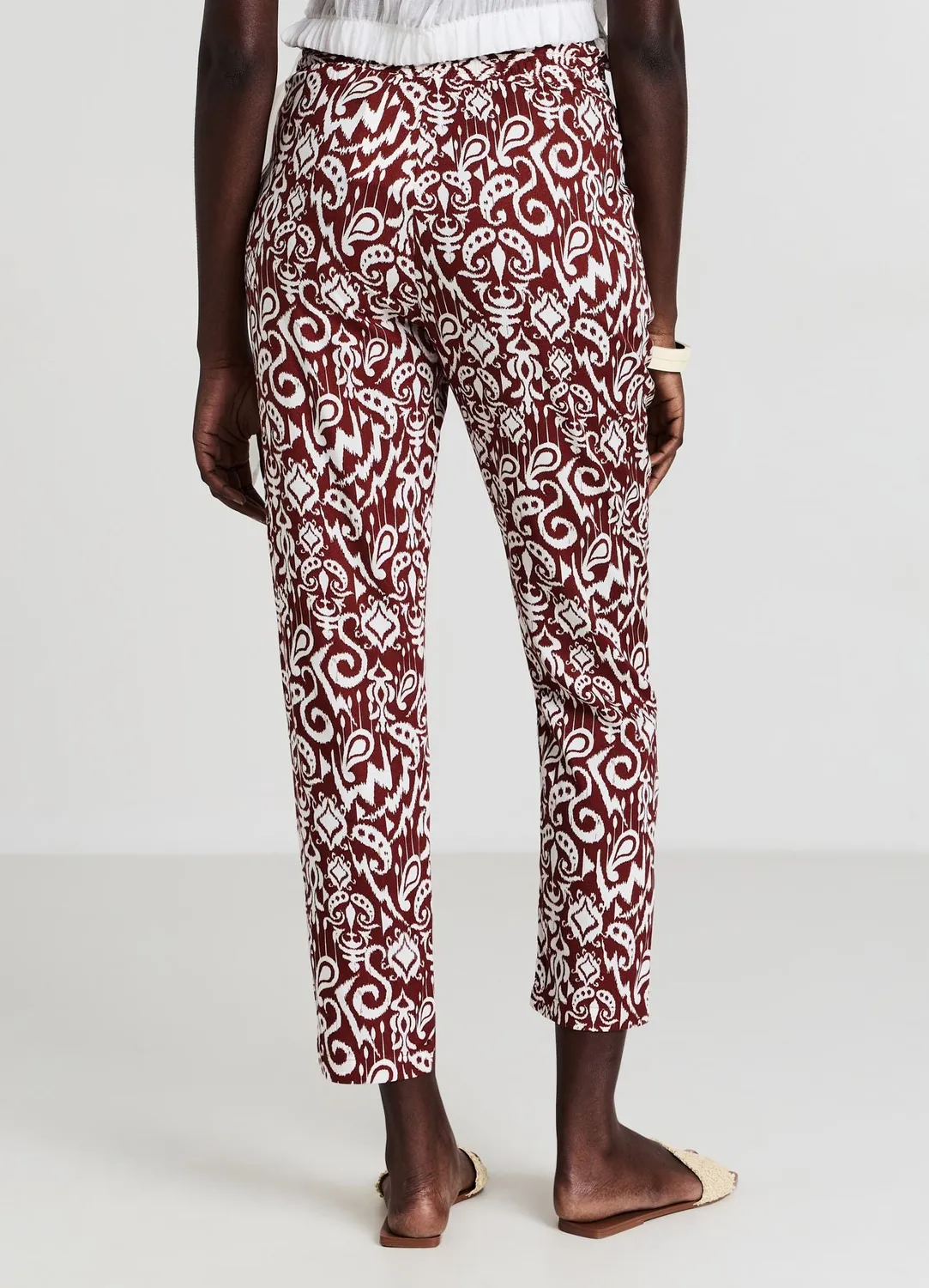 Calliope pantalon imprimé femme cordon taille regular