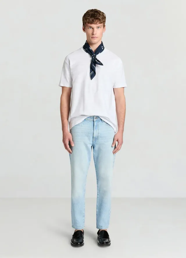 Calliope t-shirt henley homme rayé relief manches courtes