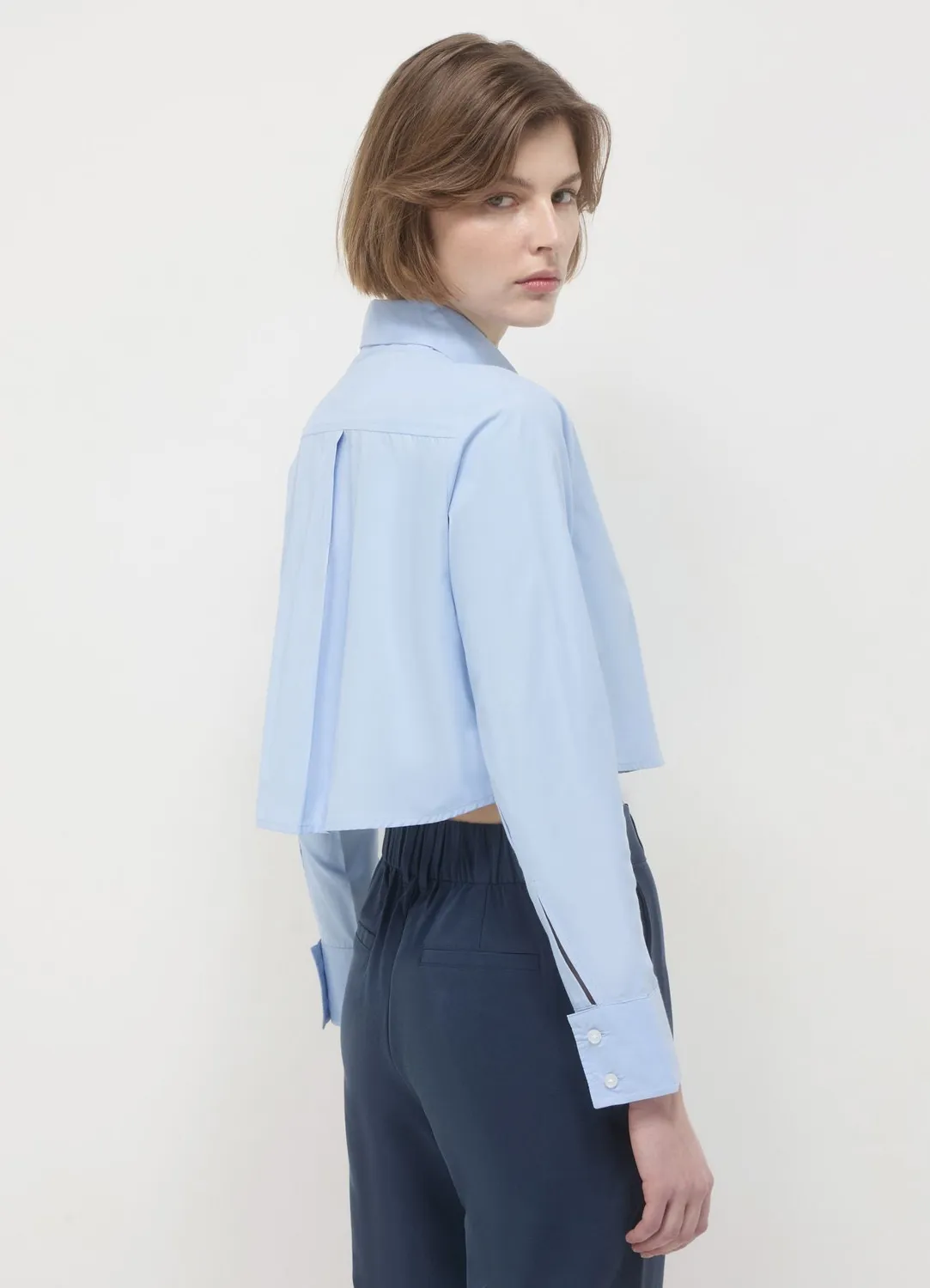 Calliope chemise crop unie femme manches longues