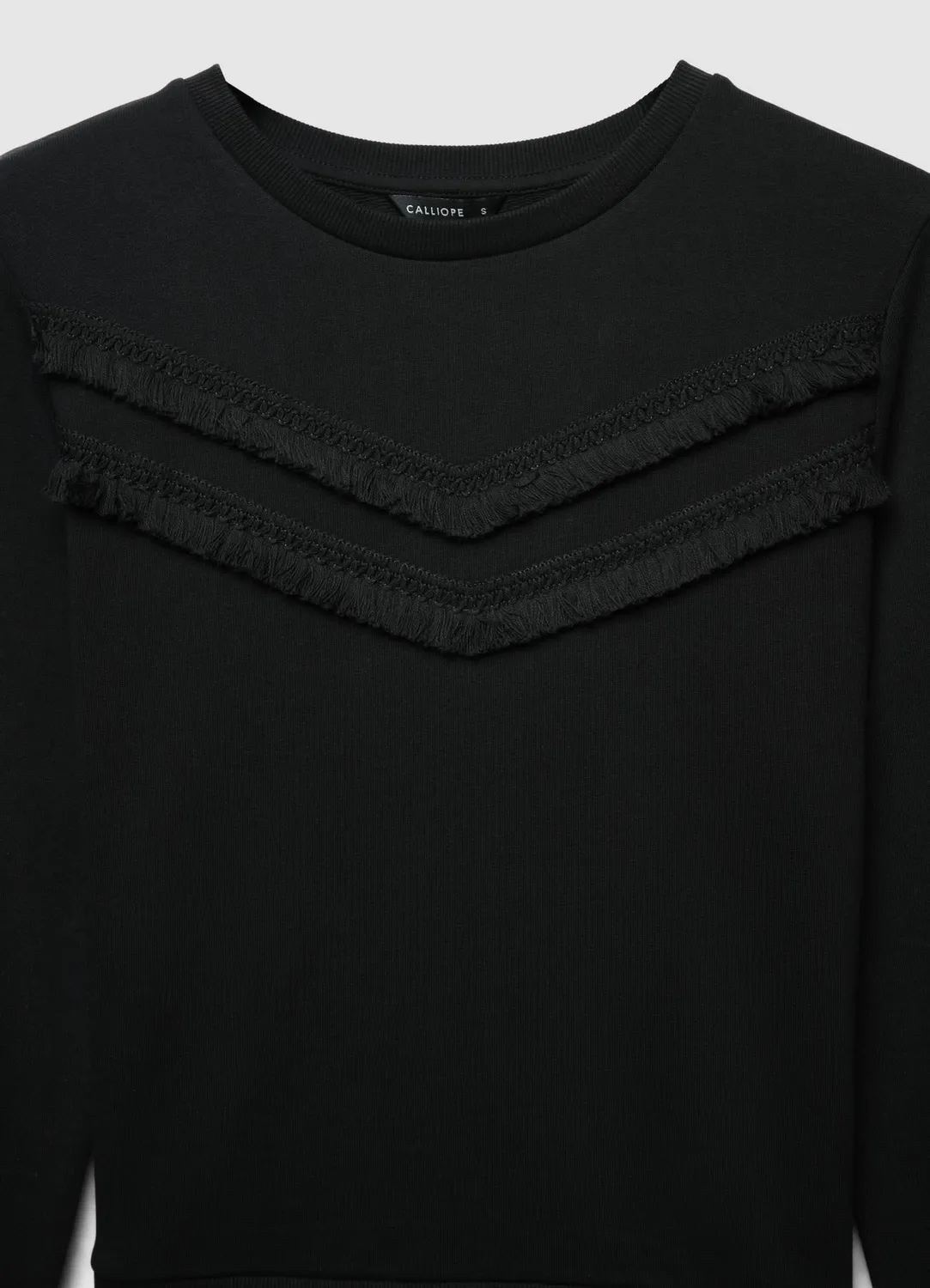 Calliope sweat femme col rond franges devant