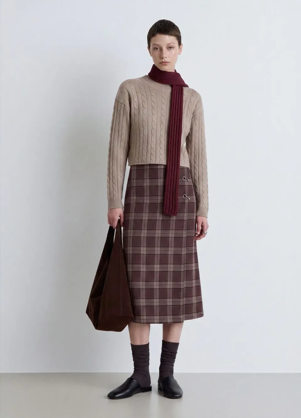 Calliope pull crop torsade femme col rond manches longues