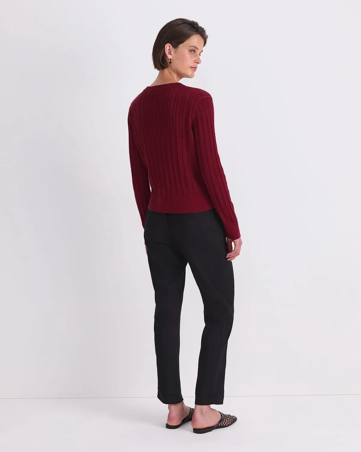 Sportscraft Elka cardigan coton pointelle ajouré