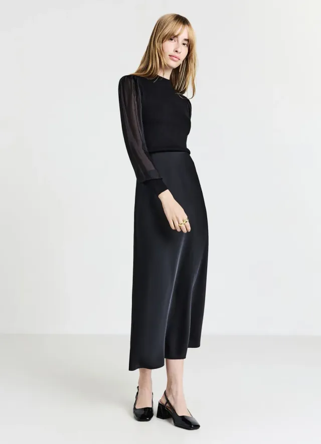 Calliope T-shirt manches organza femme col rond