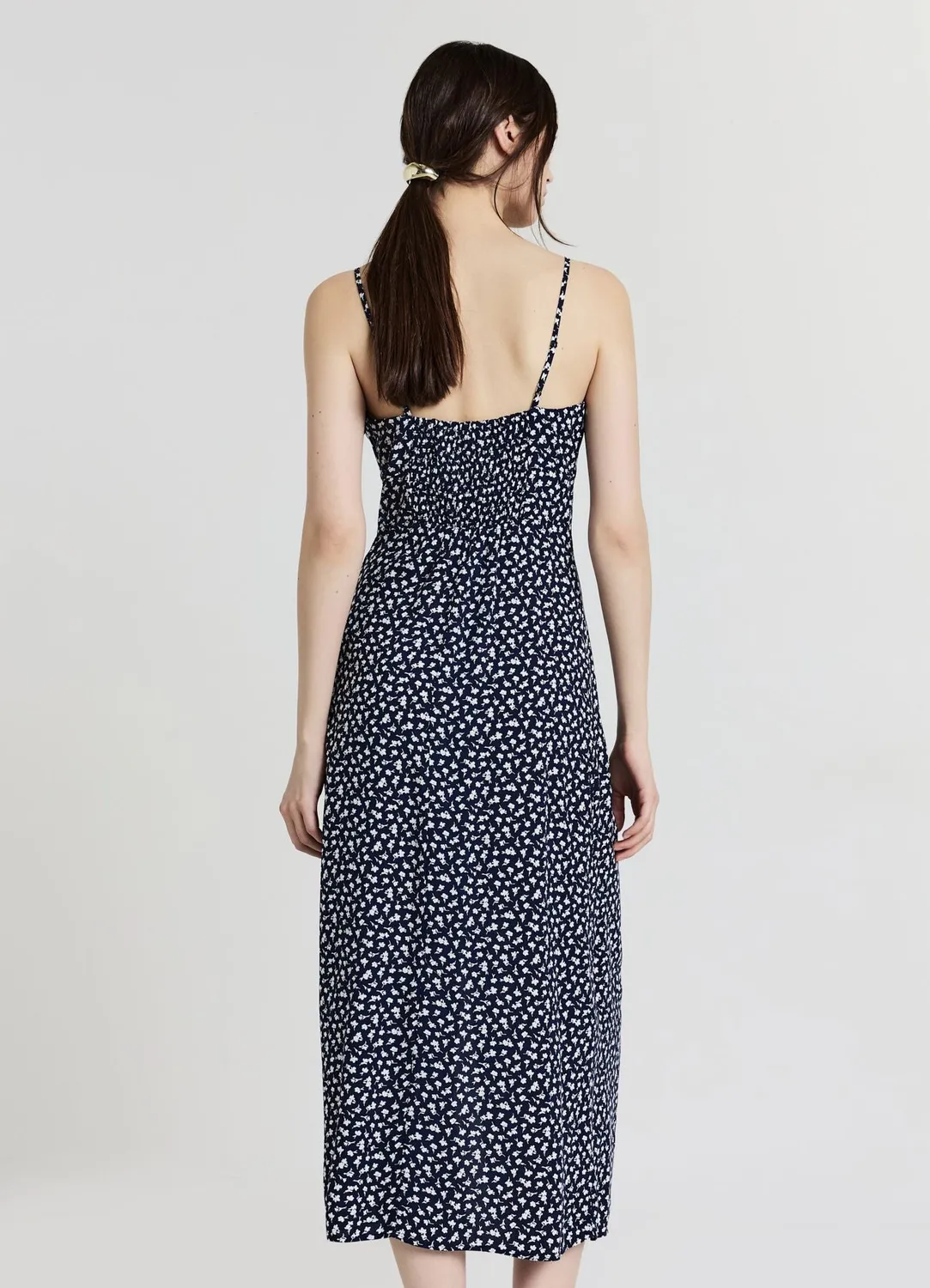 Calliope slipdress fleurs femme fendue bretelles