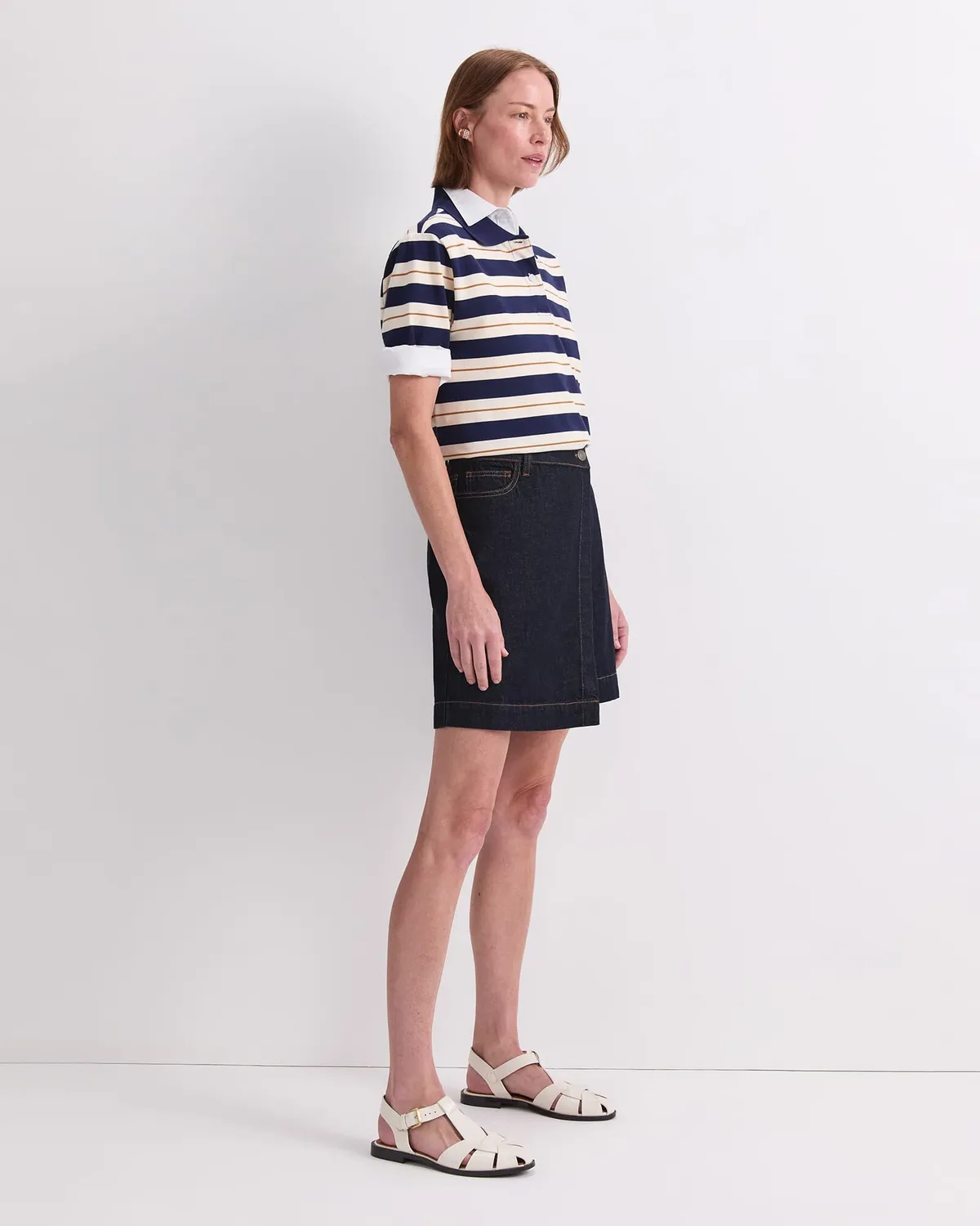 Sportscraft Simmi jupe jean portefeuille indigo brut
