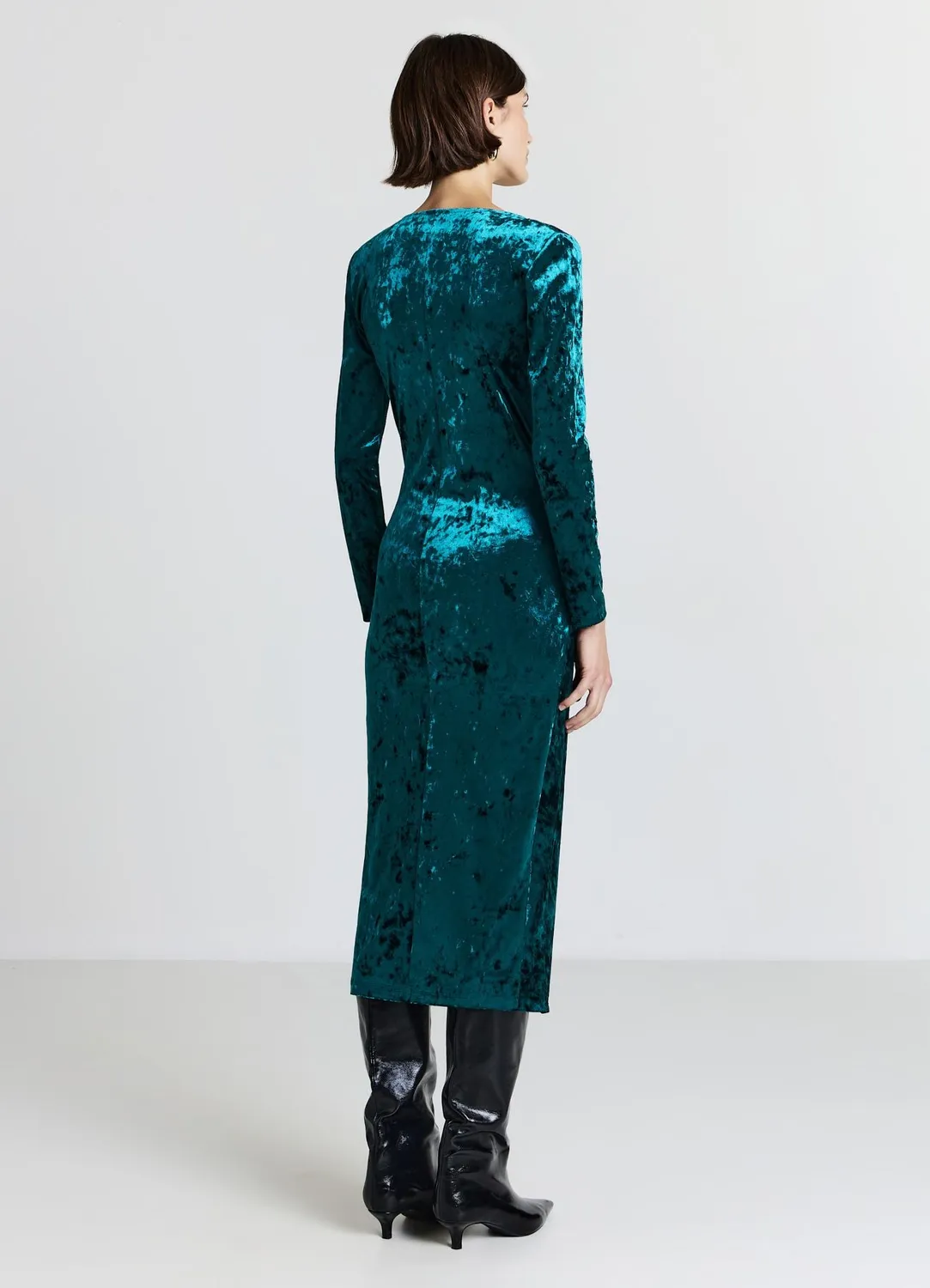 Calliope Robe Longue Croisée Femme Chenille Brillante