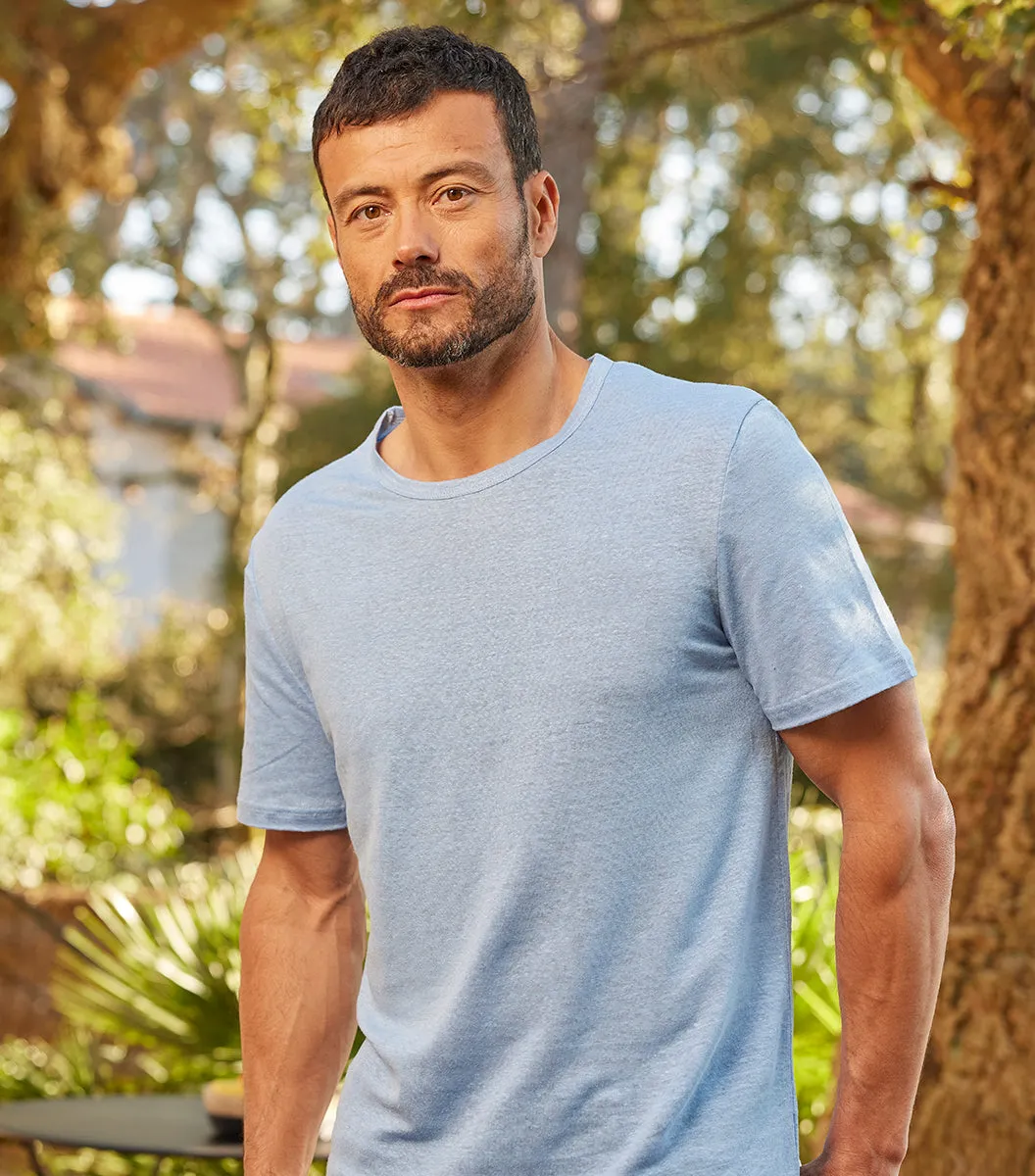 Cocorico Intemporel T-shirt homme ciel lin respirant