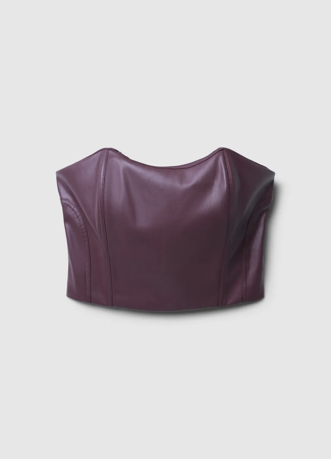 Calliope top bralette simili cuir col cœur