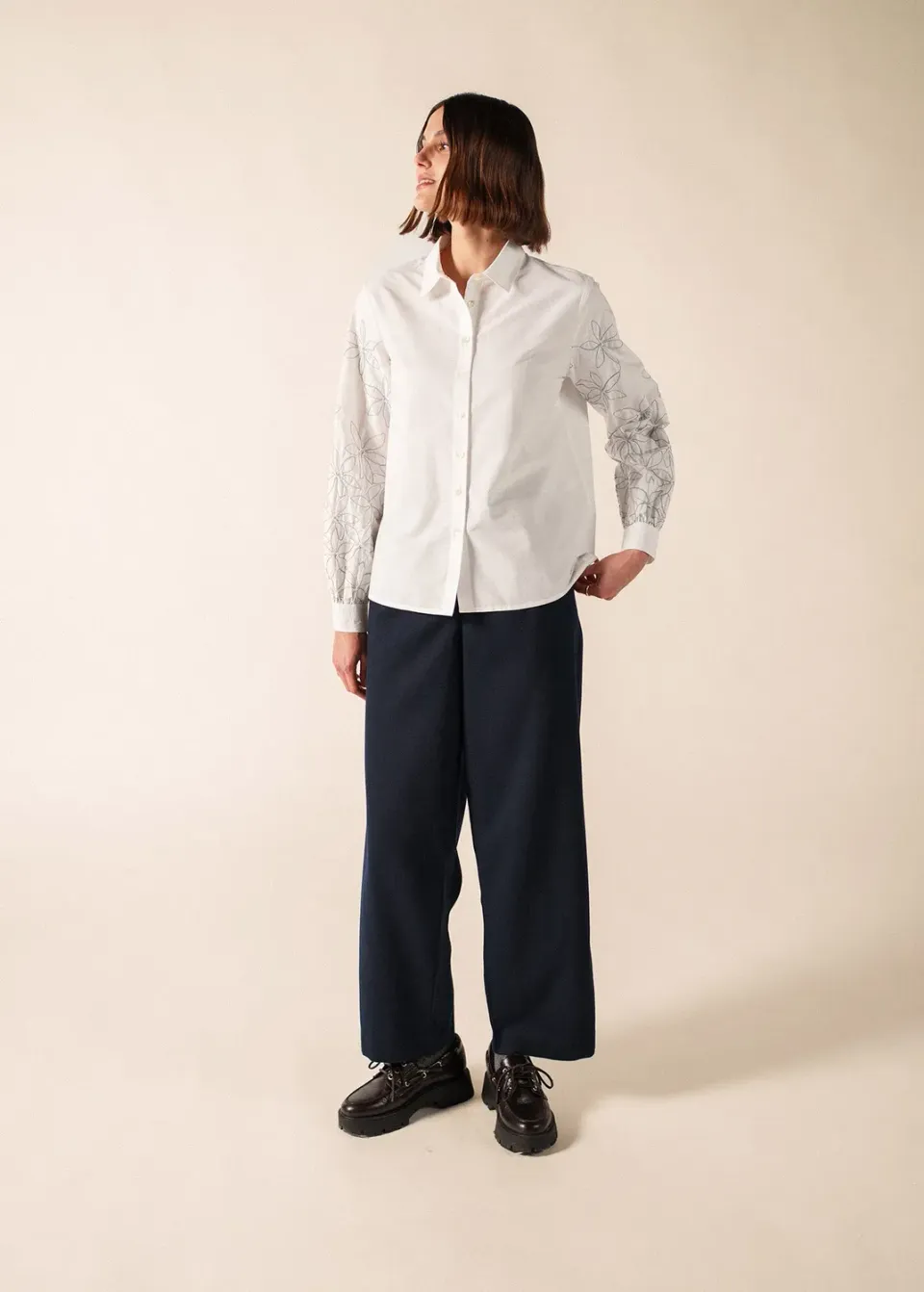Saint James Florica chemise écume popeline coton