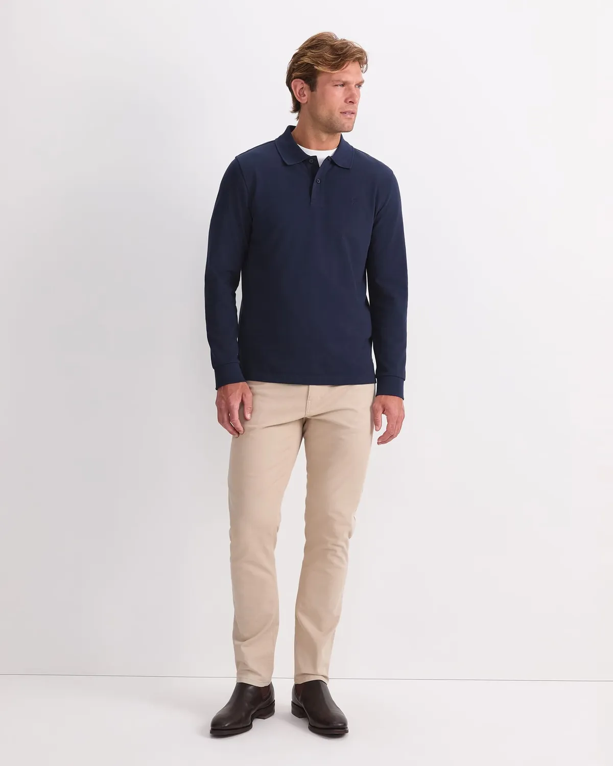 Sportscraft SC Pique polo manches longues coton homme