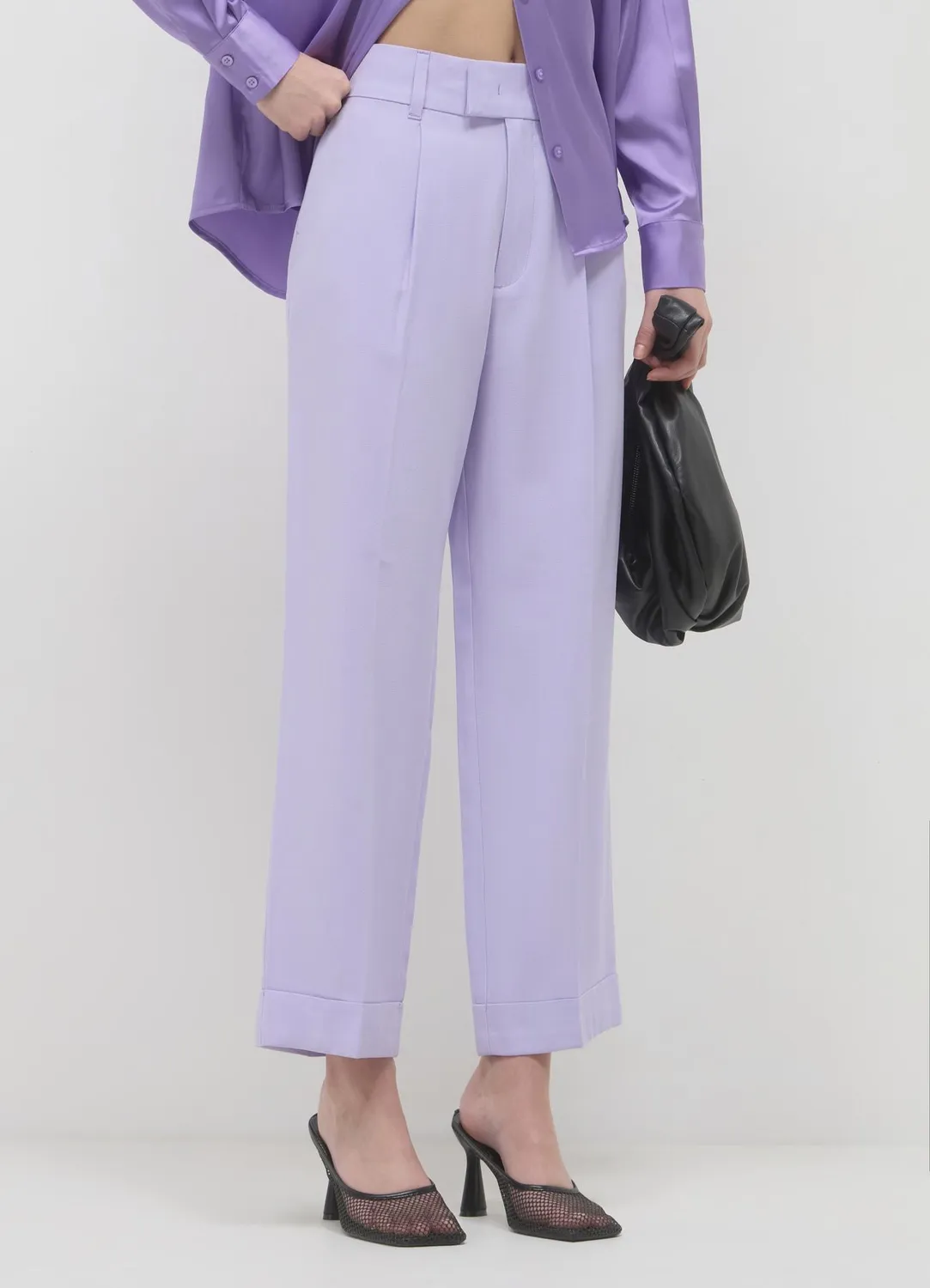 Calliope pantalon classique femme taille élastique revers viscose