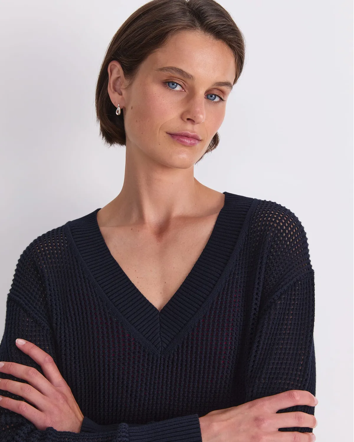 Sportscraft Cotton Crochet tricot coton col V sans manches
