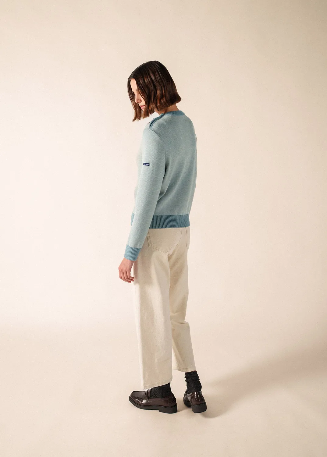 Saint James Cancale pull marin femme céleste laine