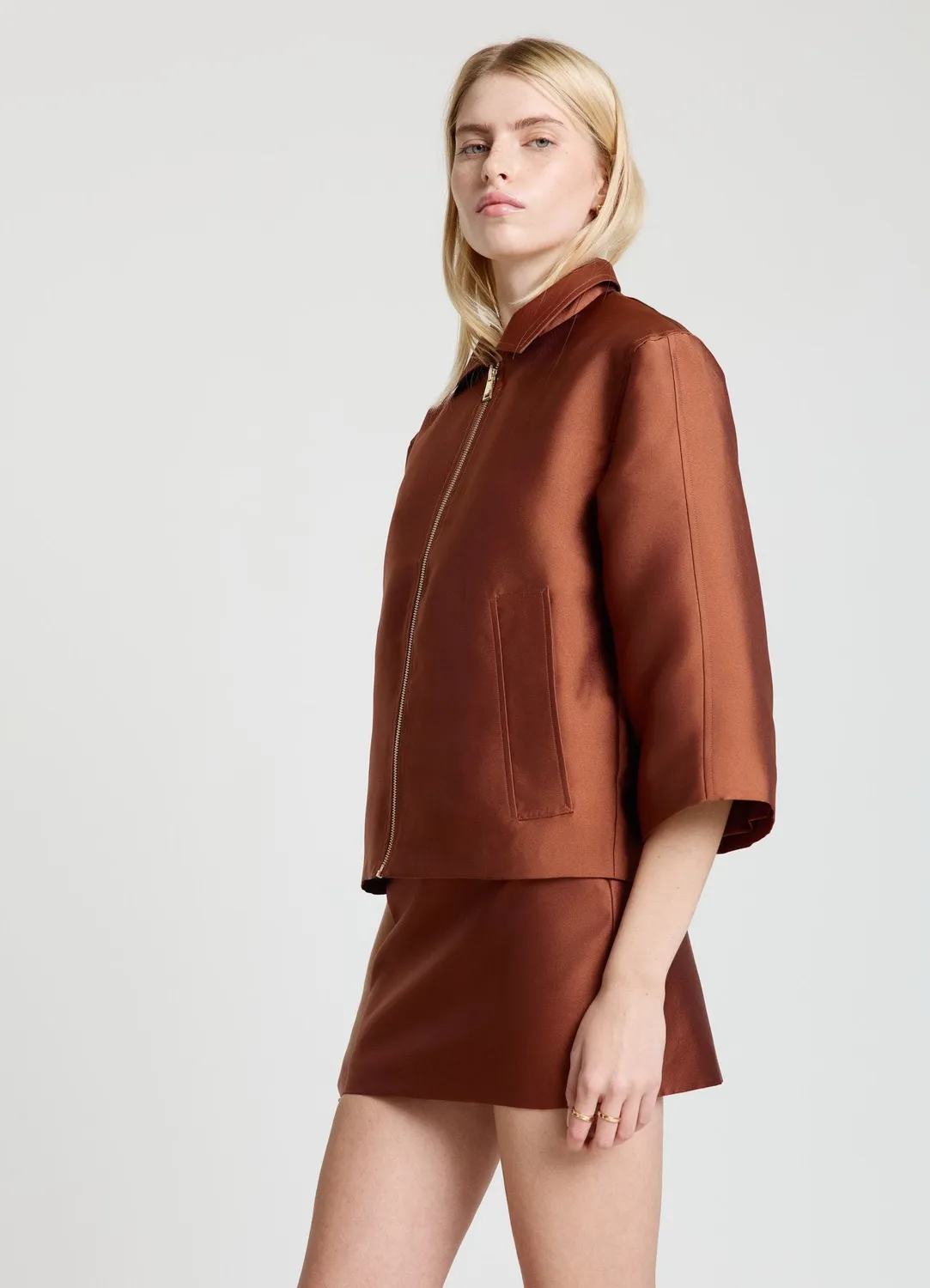 Calliope blouson femme satiné zippé