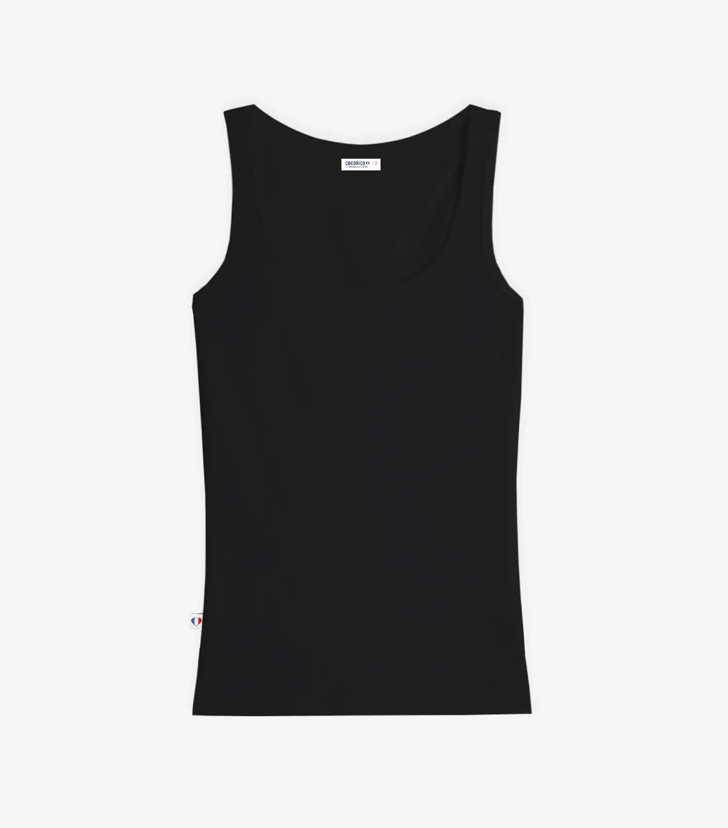 Cocorico Intemporel débardeur femme noir coton
