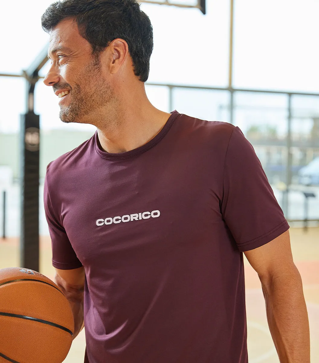 Cocorico Impact t-shirt sport homme bordeaux technique