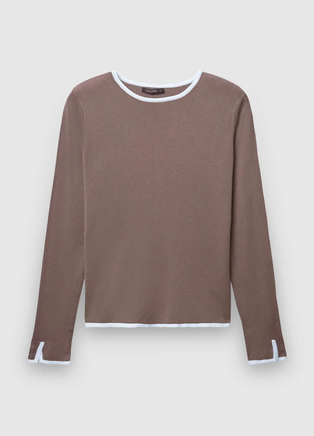 Calliope pull col rond femme manches longues contraste