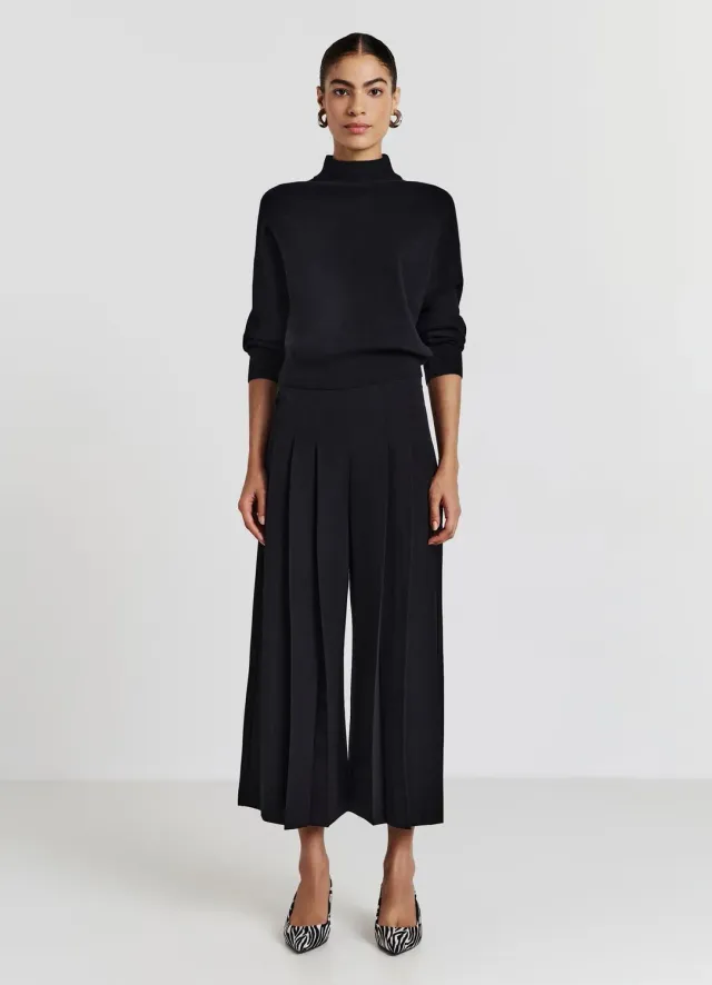 Calliope pantalon culotte femme plissé taille haute XS