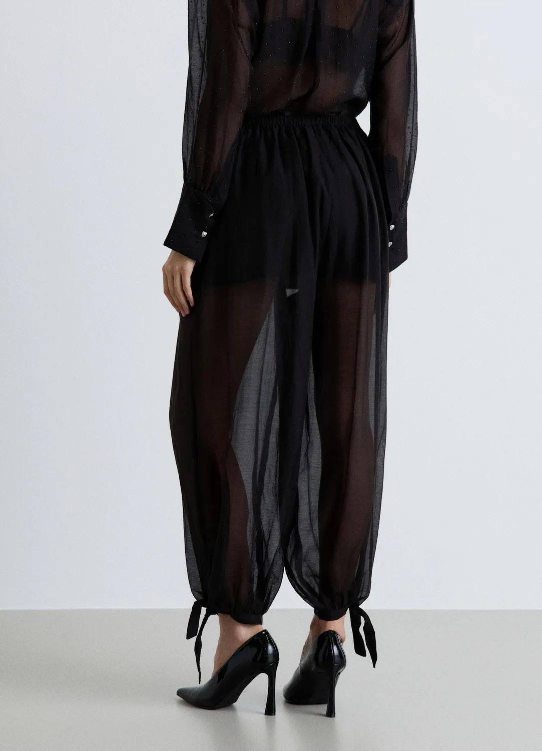 Calliope Harem pantalon femme uni taille élastique