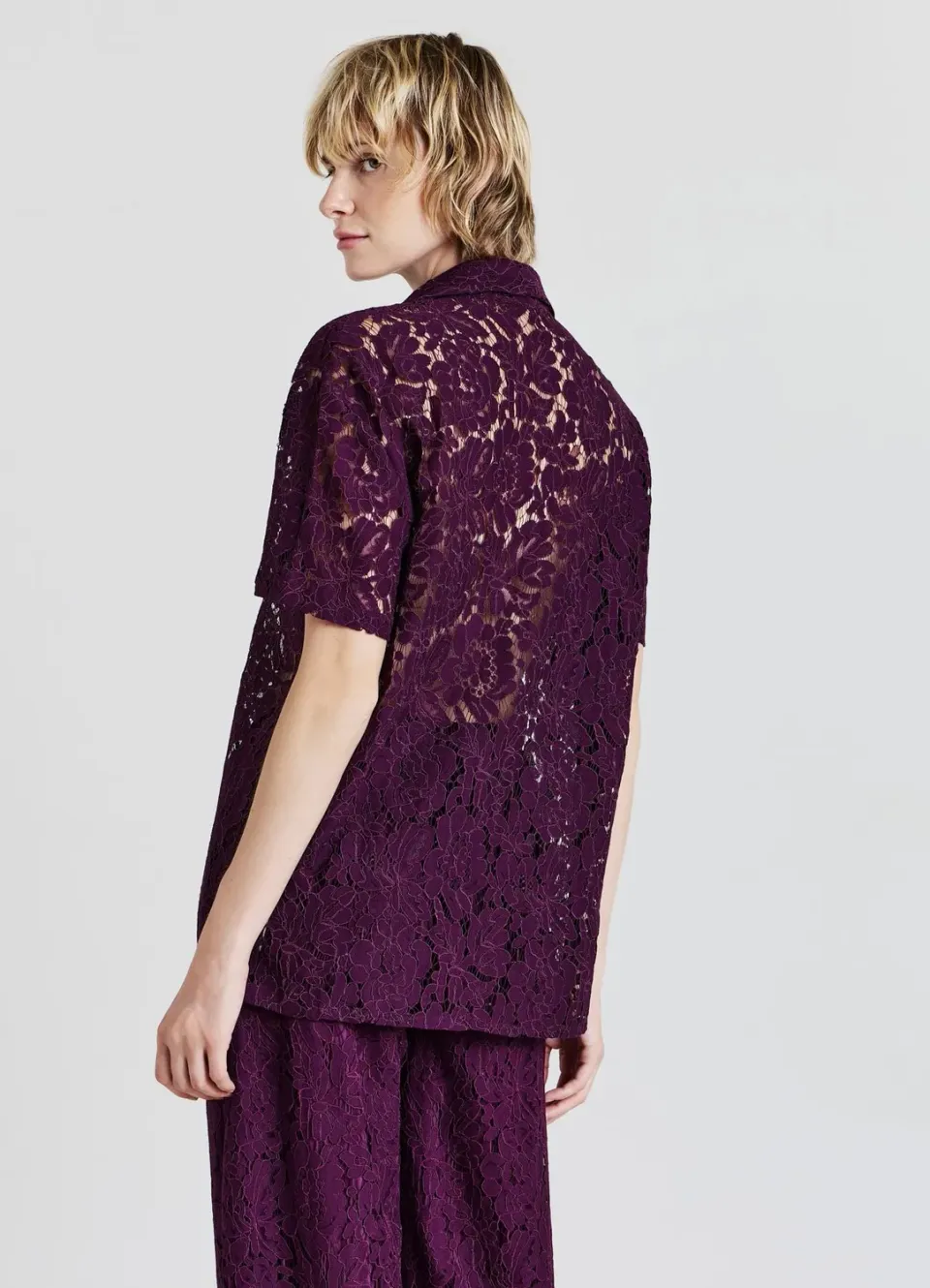 Calliope Chemise dentelle coton manches courtes