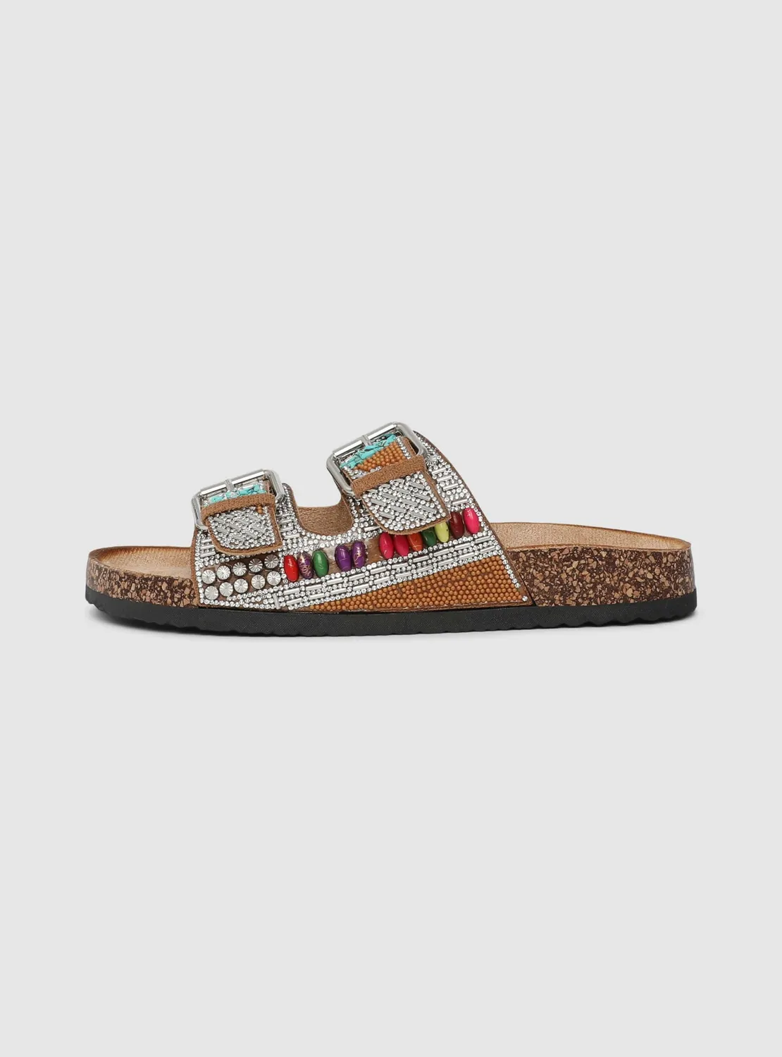 Calliope mules double boucle femme perles