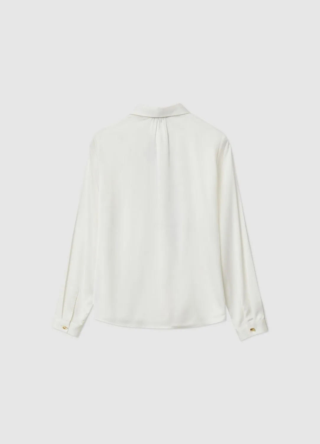 Calliope Cravate lavallière chemise femme satinée unie