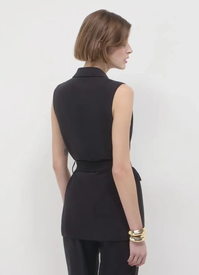 Calliope gilet femme double boutonnage ceinturé