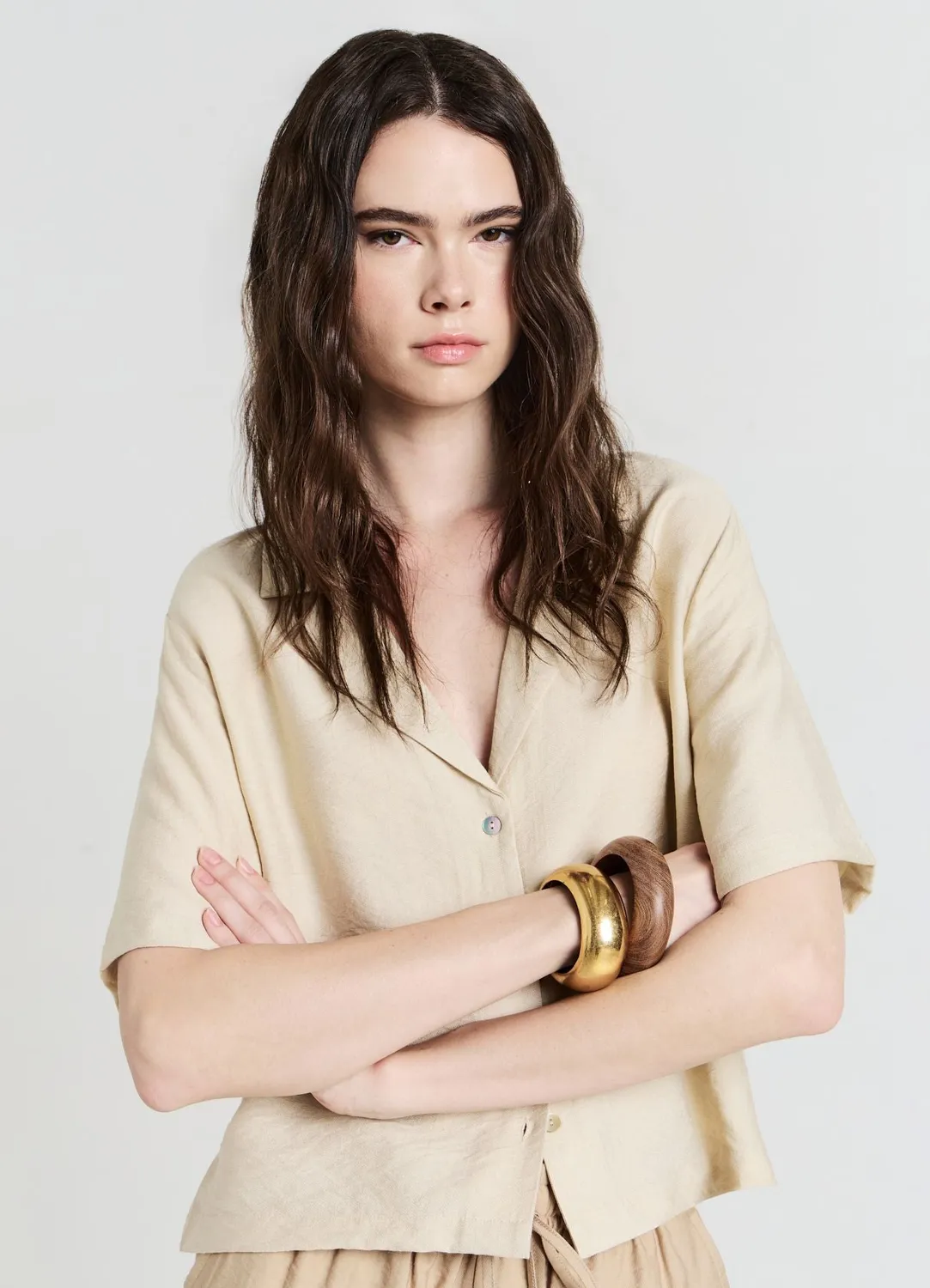 Calliope chemise revers femme manches courtes unie