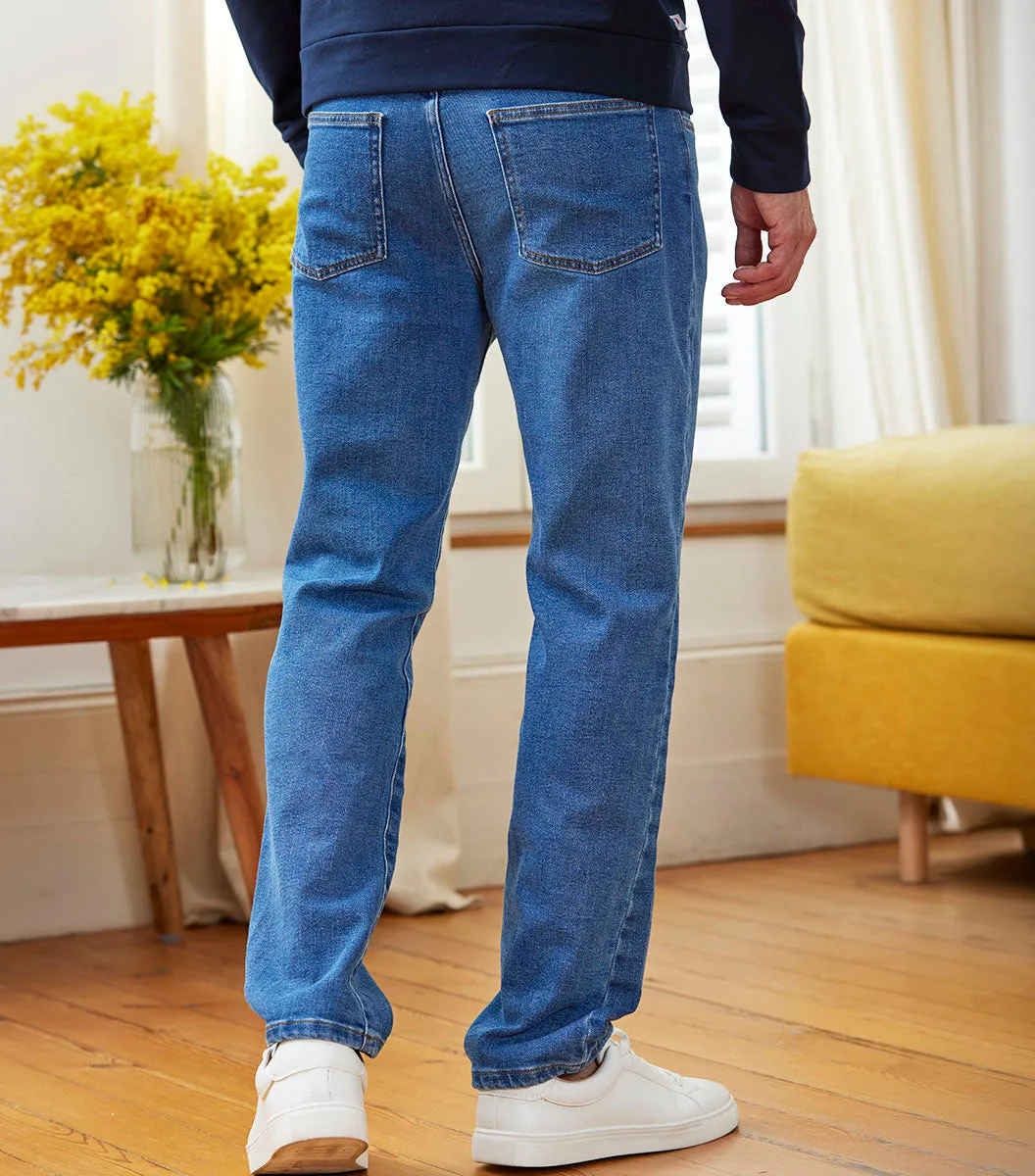 Cocorico jean large homme bleu clair coton