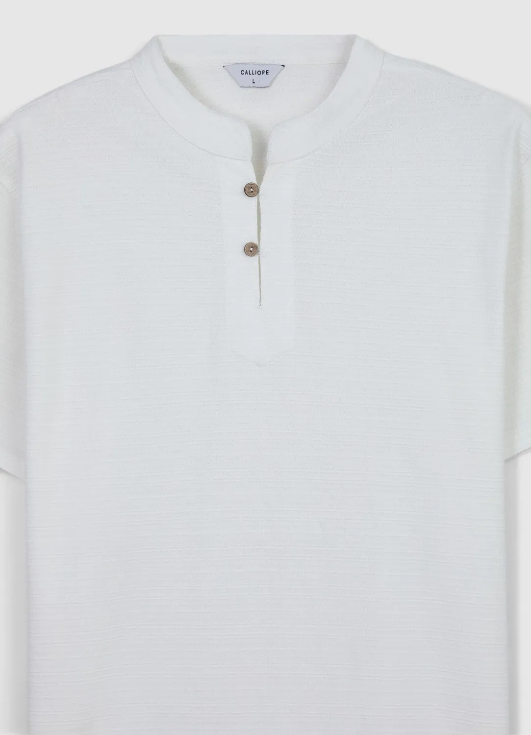 Calliope t-shirt col mao homme coton uni