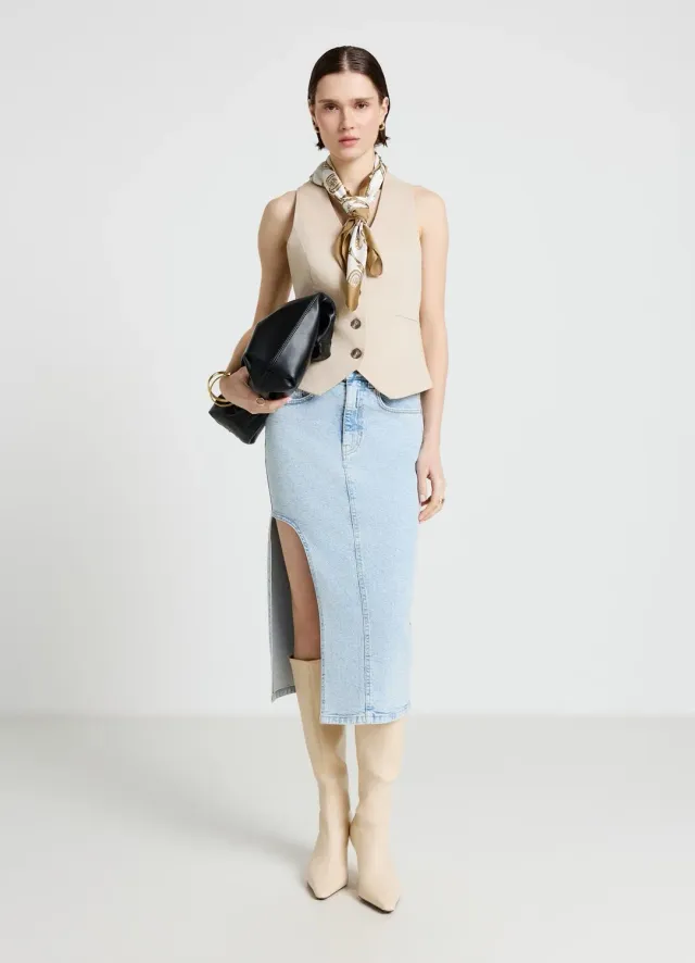 Calliope Gilet tailleur femme col V boutons