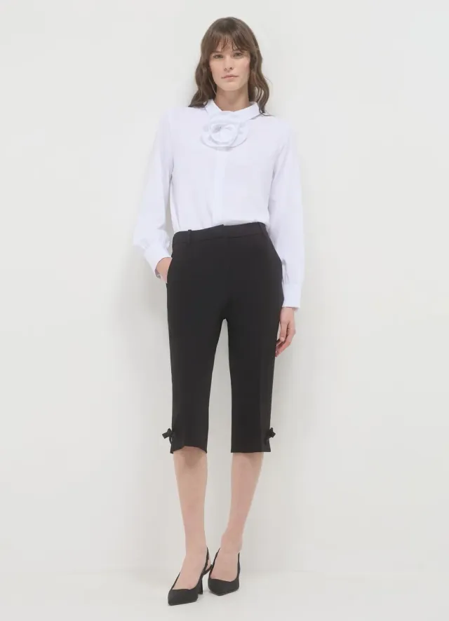 Calliope pantalon capri femme nœuds taille S