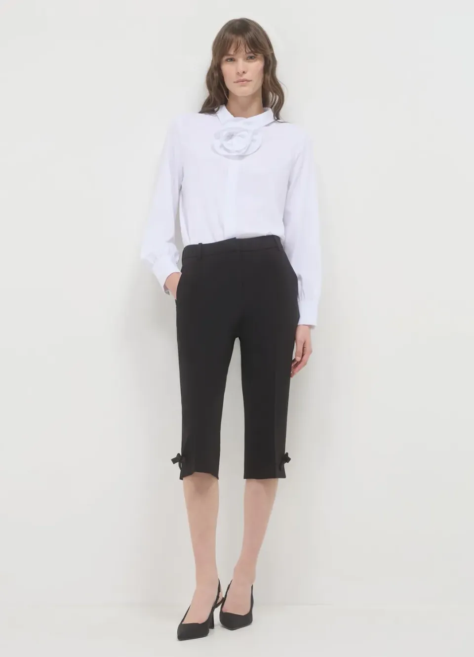 Calliope pantalon capri femme nœuds taille S
