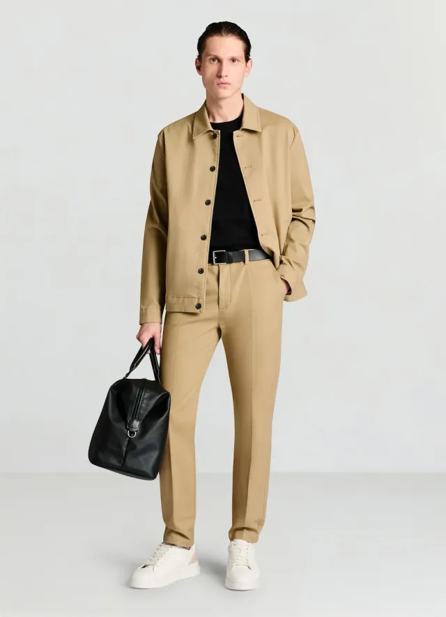 Calliope pantalon chino homme coton slim uni