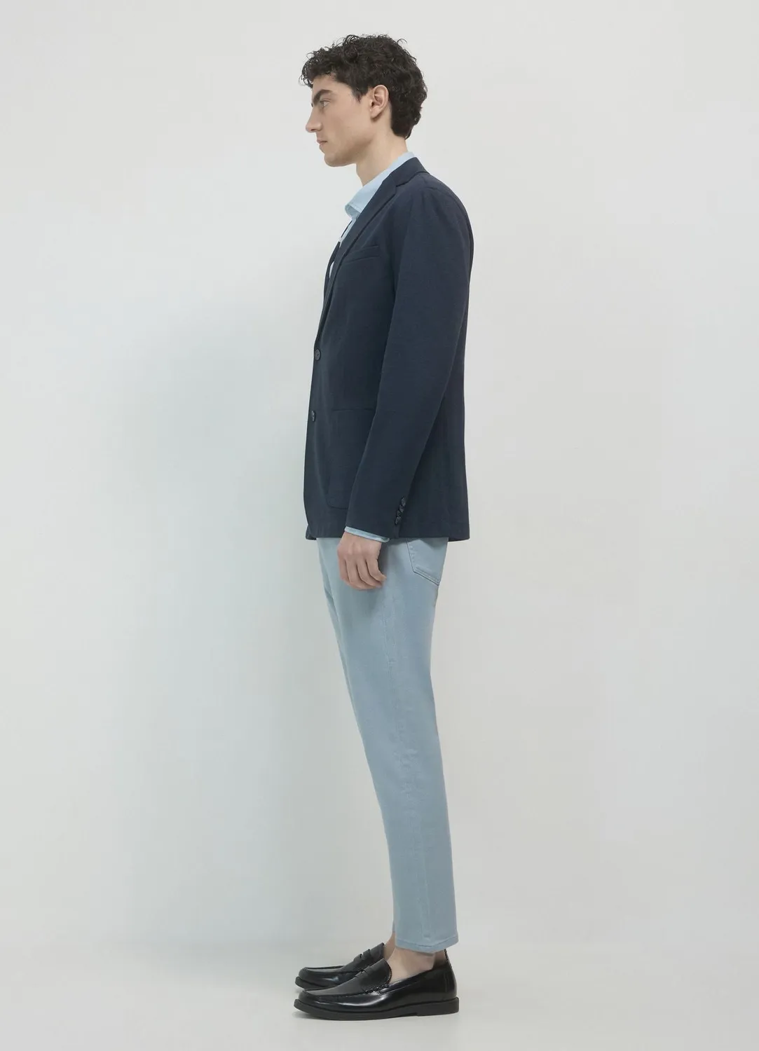 Calliope pantalon cropped homme coton uni regular